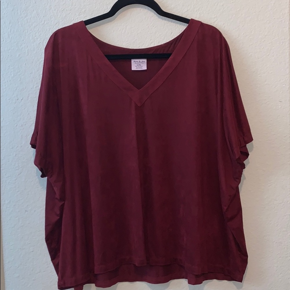Anna & Ava LXL Suede Texture Shirt